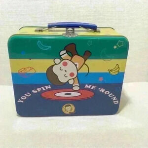 Yum Pop DJ Biz Monkey Metal Lunchbox Tin You Spin Me Round 2004 Rix Products
